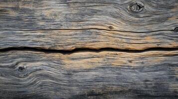 A wooden surface with a grainy texture. The wood appears to be old and weathered, giving it a rustic and natural feel. The grain of the wood is visible photo