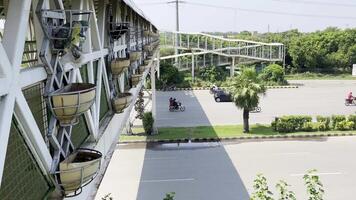 a bridge with a lot of baskets on it in Lahore on September 07, 2024. video