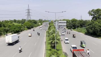 a view of the road from above in Lahore on September 07, 2024. video