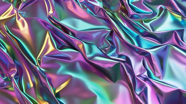 A piece of fabric with a rainbow pattern. The colors are bright and vibrant, creating a sense of energy and excitement. photo