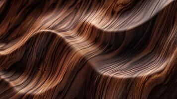 A piece of wood with a very intricate and detailed grain pattern. The wood appears to be aged and has a warm, earthy tone. The texture of the wood is rough and uneven, with many small knots and ridges photo