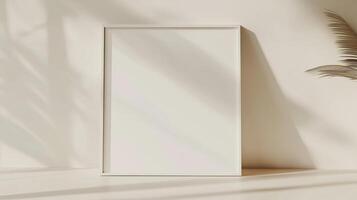 Vertical frame for mockup. room interior with mock up photo frame.