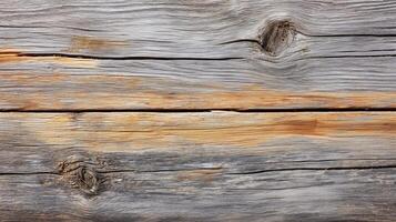 A wooden surface with a grainy texture. The wood appears to be old and weathered, giving it a rustic and natural feel. The grain of the wood is visible photo