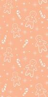 Winter Wonderland. Seamless Gingerbread and Snowflake Design for Festive Backgrounds vector