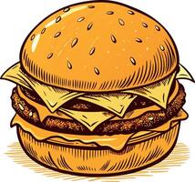 A hamburger with white background vector