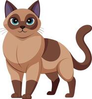 A cat with a blue eye stands on a white background vector