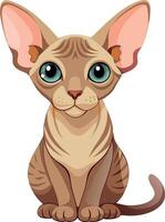A cat with blue eyes is sitting on a white background vector