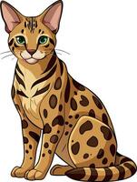 A cat with green eyes sits on a white background vector