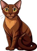 A cat with a yellow face is sitting on a white background vector