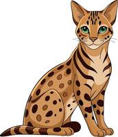 A cat with green eyes is sitting on a white background vector