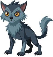 A cartoon cat with a menacing look on its face vector