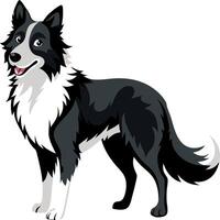 The dog has a happy expression and is wagging its tail vector