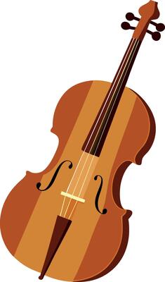 A wooden violin with a brown stripe on it