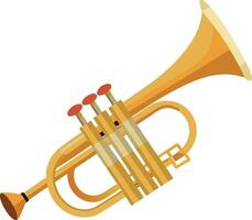 A large golden trumpet with three red buttons on the top vector