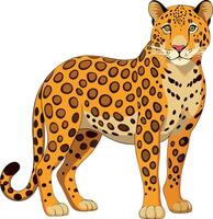 A cartoon of a leopard standing on a white background vector