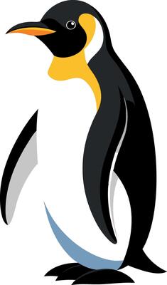 A penguin is standing on a white background