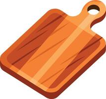 A wooden cutting board with a handle vector