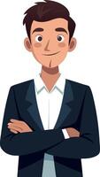 A man in a suit and tie is smiling and looking at the camera vector