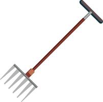 A wooden tool with a metal handle and a pointed end vector