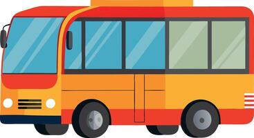 A yellow and red bus with a blue stripe vector