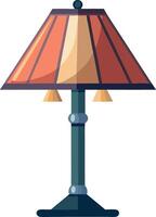 A lamp with a yellow and orange shade sits on a white background vector