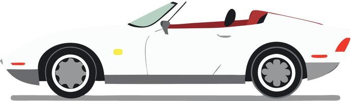 A white car with a red stripe on the side vector