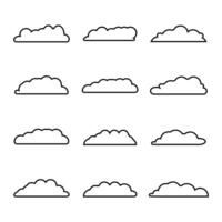 cloud shape border set vector
