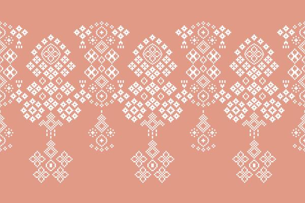 Pattern cute fabric pattern pink pastel background cross stitch motif wallpaper decor.