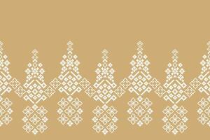 Pixel art motif cream background color fabric pattern wallpaper. vector