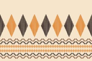 Motif ikat pattern with cream color background ethnic tone. vector