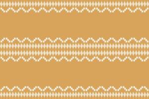 Ethnic design ikat pattern motif cream background color pattern. vector