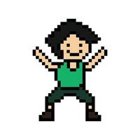 Man or boy dance and smile with happy face exercise. vector