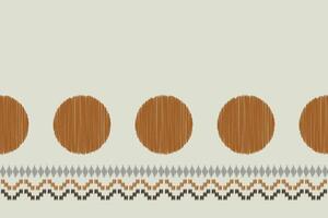 Ikat ethnic pattern cream brown color background motif. vector
