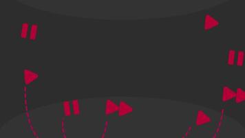 Dark background animation for videos with floating play and pause buttons. Loop playback on 4K. Suitable for videos, channels, presentations, etc.
