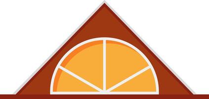 Window of an attic of a house. vector