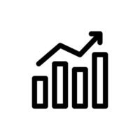 Bar Chart Icon Line Design Style vector