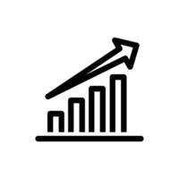 Growth Chart Icon Line Design Style vector