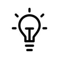 Bulb Icon Line Design Style vector