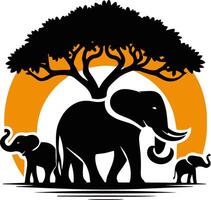 Elephant illustration design on white background vector