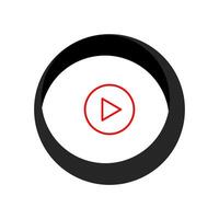 A black and red player icon on a white background vector