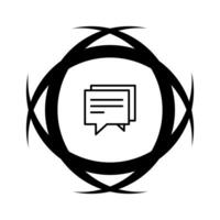 A black and white image of a speech bubble vector