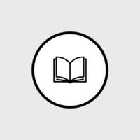 A black and white icon of an open book vector