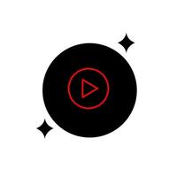 A black and red player icon on a white background vector