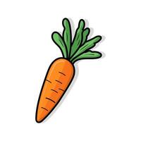Cartoon style Illustration Of An Carrot, Simple Design, Flat Color With White Background, vector