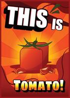 Tomato Fruit in a Retro Doodle Style Advertising vector