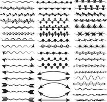 Set of Underline Divider hand drown border zigzag scribble icon set vector