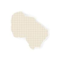 Torn yellow notebook sheet in a cage for notes, scrapbooking, stickers vector