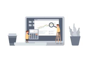Digital analytics information tools. Big data. Concept for successful business in flat design. vector