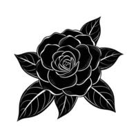 Black rose tattoo design vector