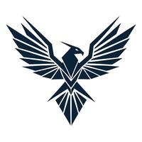 Eagle Ascendant Angular Flight line art illustration design vector